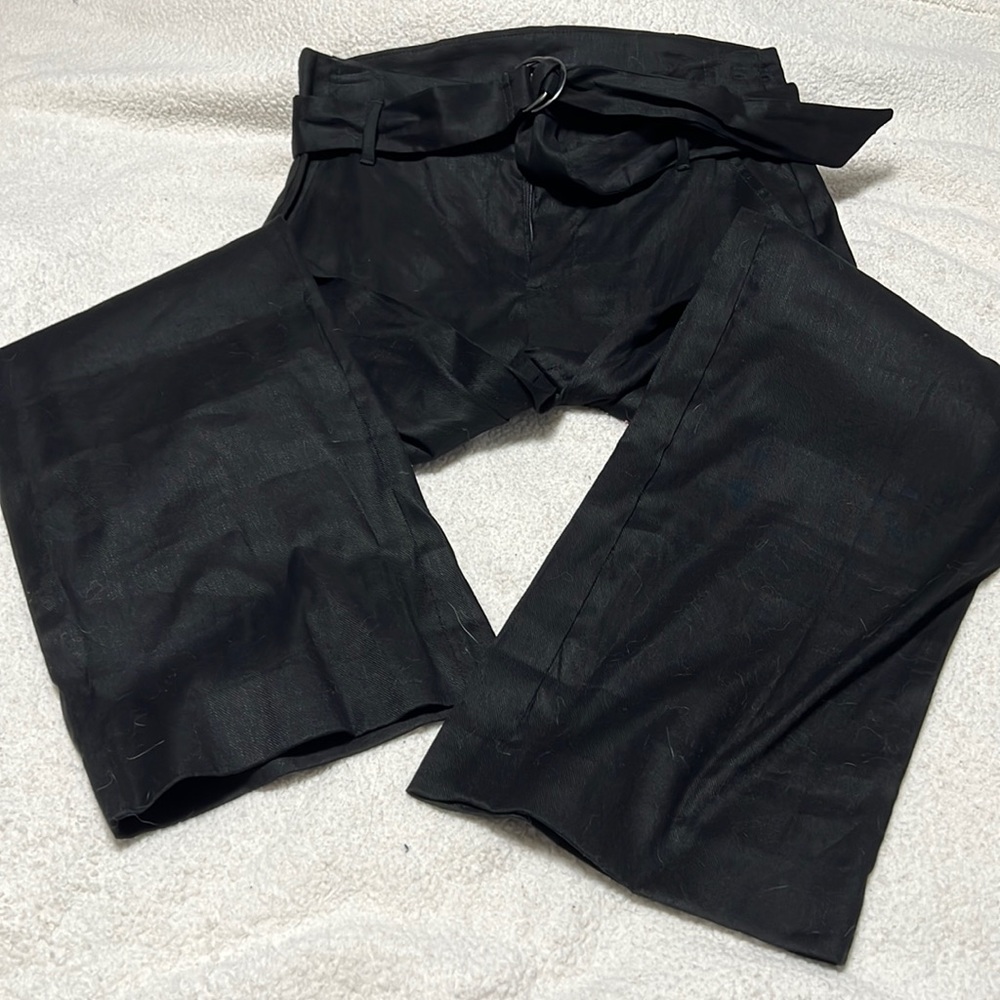 Banana Republic belted black wide leg pants